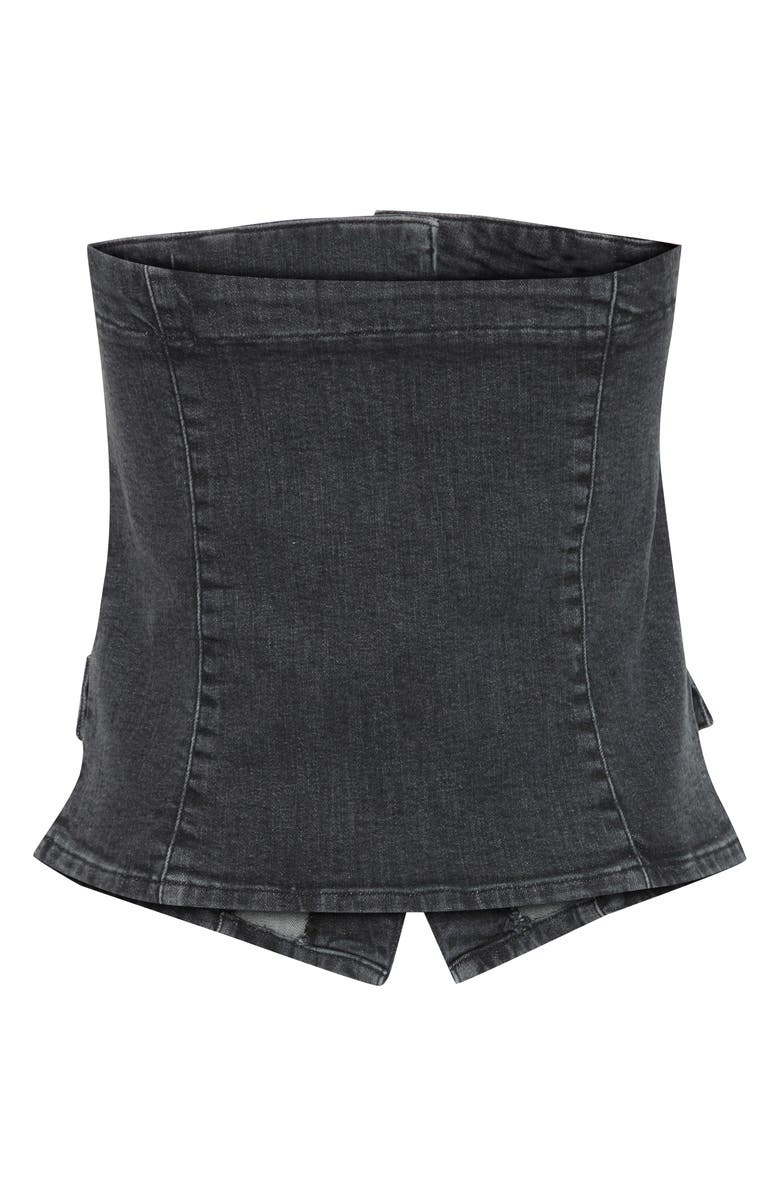ICHI Denim Strapless Vest, Alternate, color, 