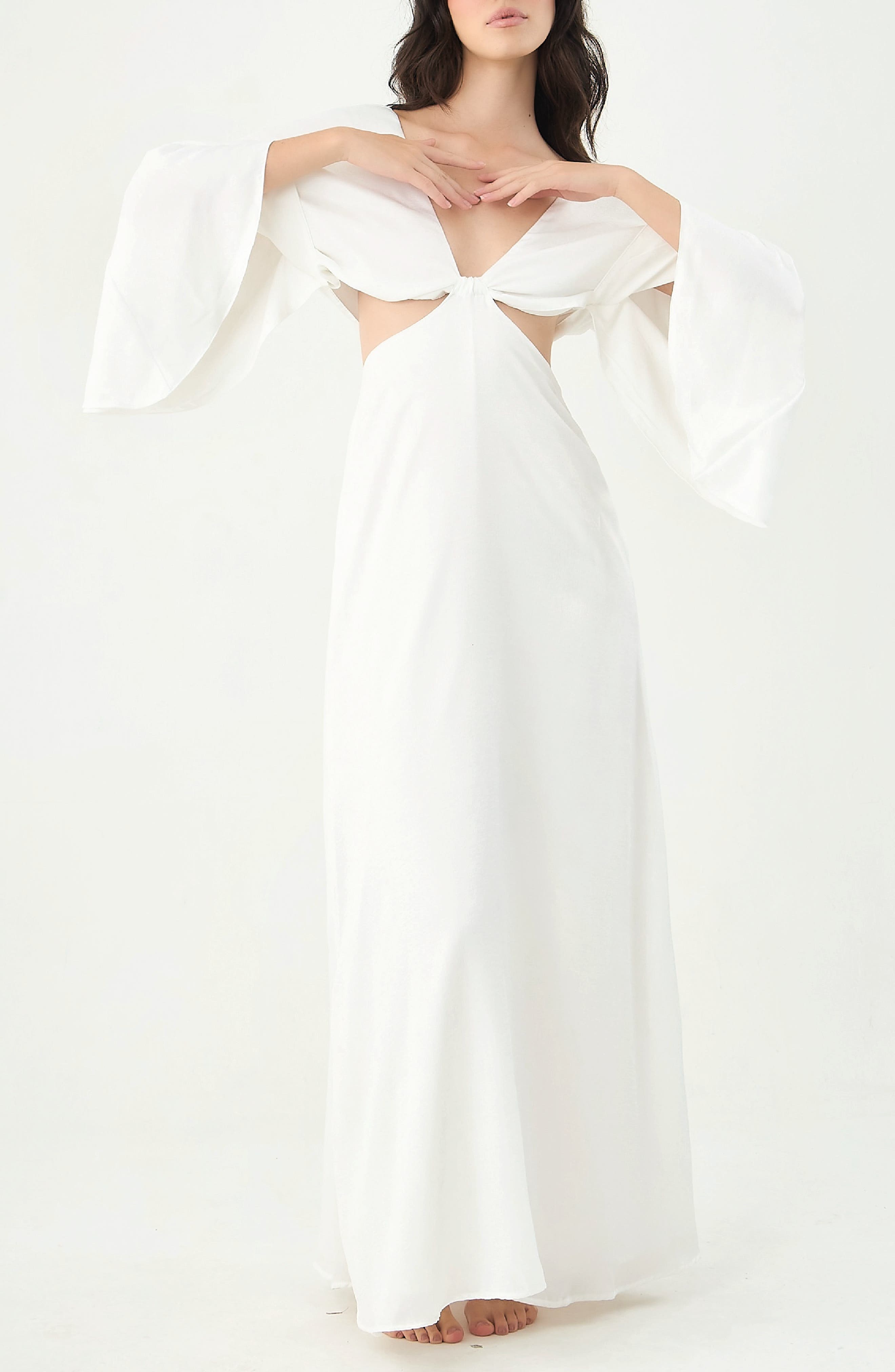 BOAMAR Avalon Cutout Cover-Up Maxi Dress in White 