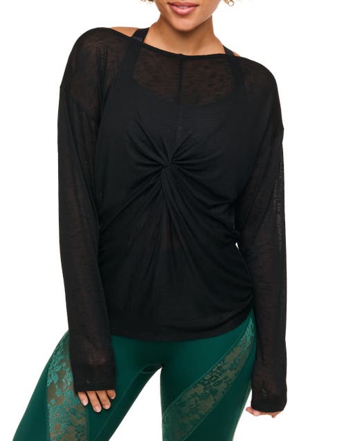 Shop Adore Me Mallory Long Sleeve Active Top In Black