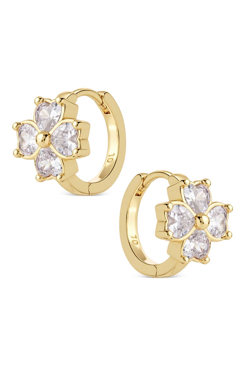 Blossom Huggie Hoop Earrings, Main, color, GOLD