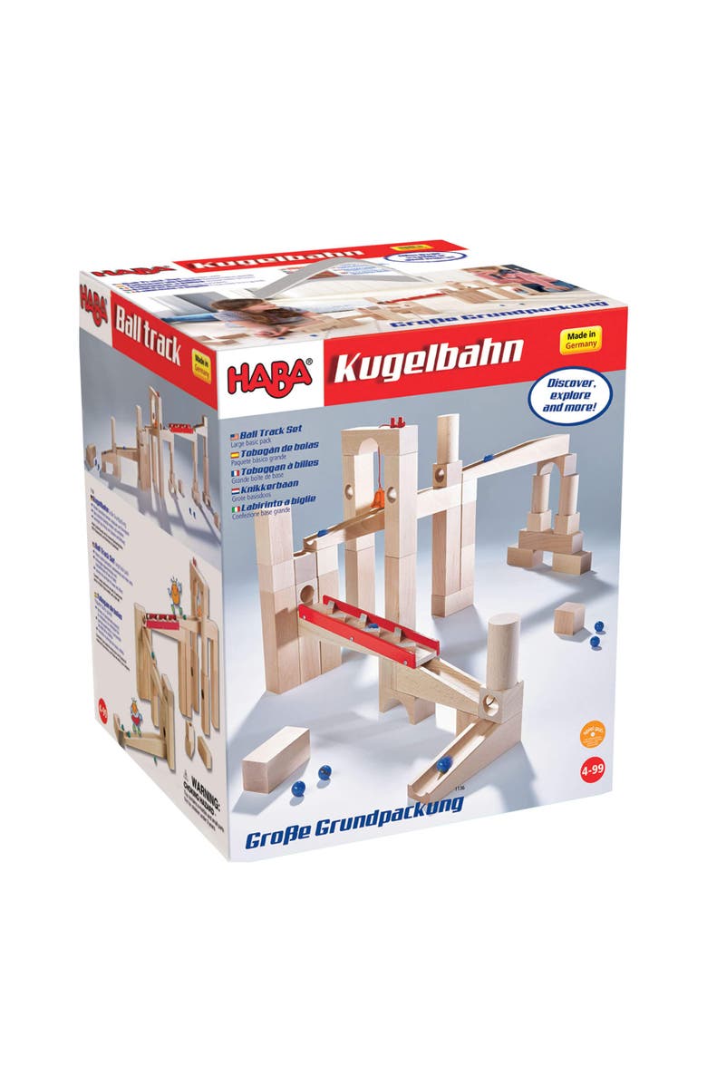 HABA Wooden Marble Run Ball Track Set, STEM Toy for 3-10 Year Olds and Educational Building Set with 42 Pieces, Fun Marble Maze Game, Made in Germany, Alternate, color, Multi