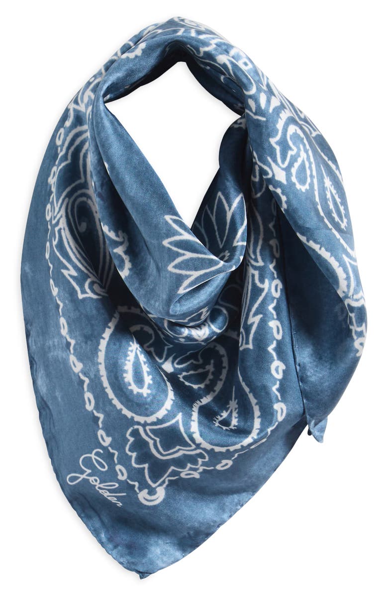 Golden Goose Golden Foulard Paisley Print Silk Square Scarf, Main, color,