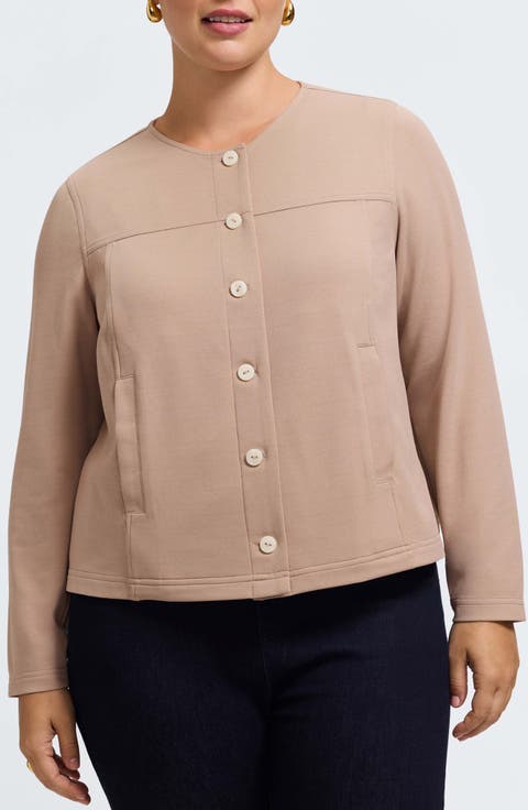 Valerie Crepe Knit Jacket (Plus)