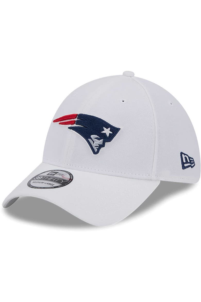 Men's New Era White New England Patriots Main 39THIRTY Flex Hat, Main, color, White
