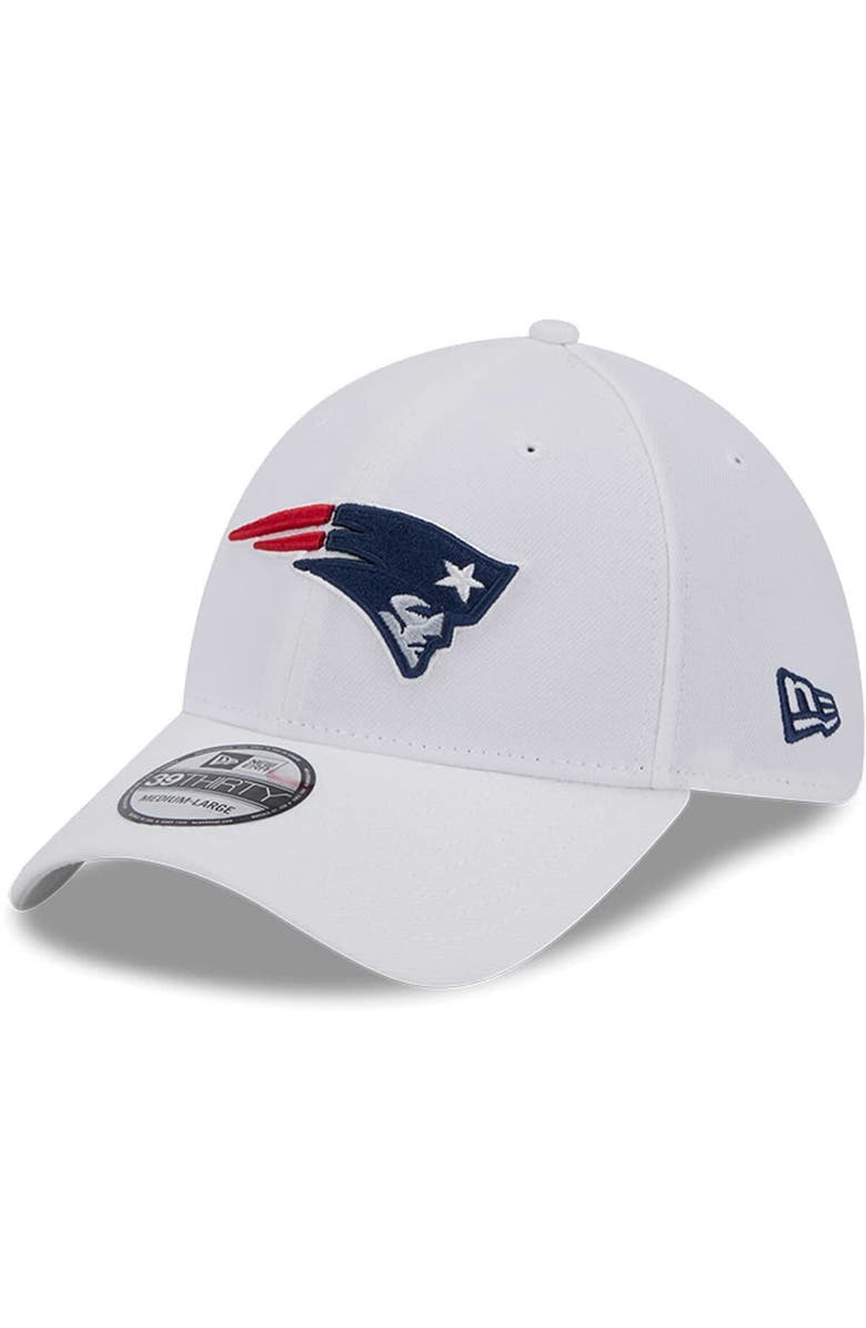New Era Men's New Era White New England Patriots Main 39THIRTY Flex Hat, Main, color, 