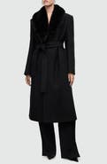 MANGO Manteco Belted Longline Trench Coat with Removable Faux Fur Collar