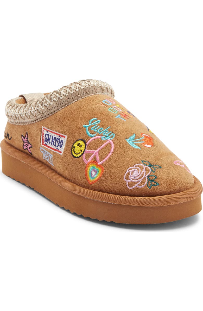Steve Madden Kids' JSelenae Faux Fur Lined Slipper, Main, color, Cognac Multi