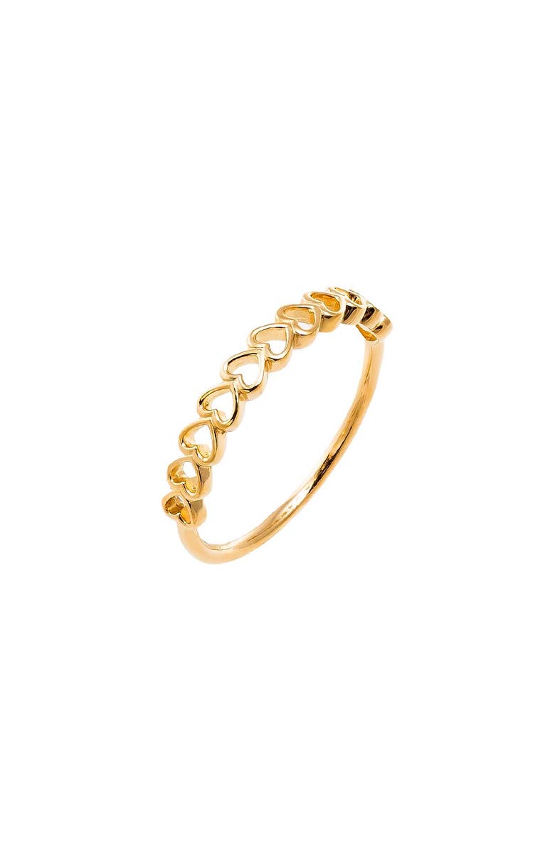 BY ADINA EDEN Solid Open Hearts Band Ring 14K, Main, color, 