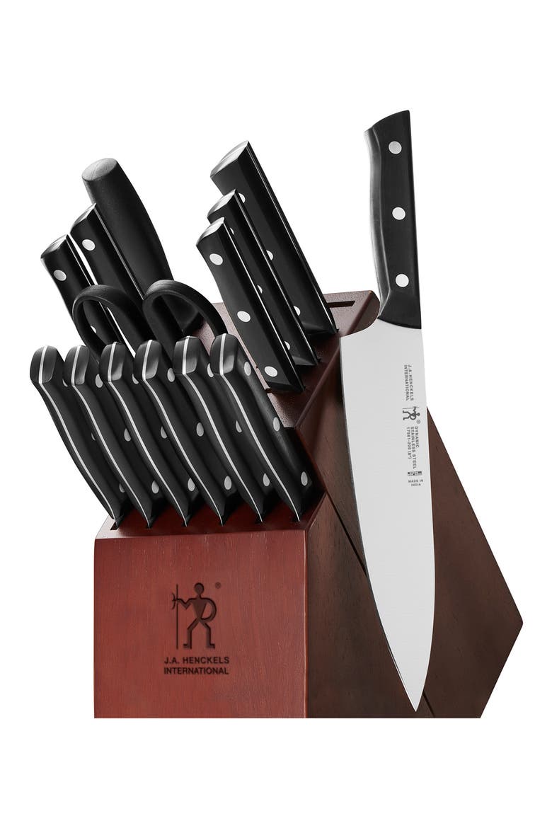 Henckels International Dynamic 15-Piece Knife Block Set, Main, color, STAINLESS STEEL