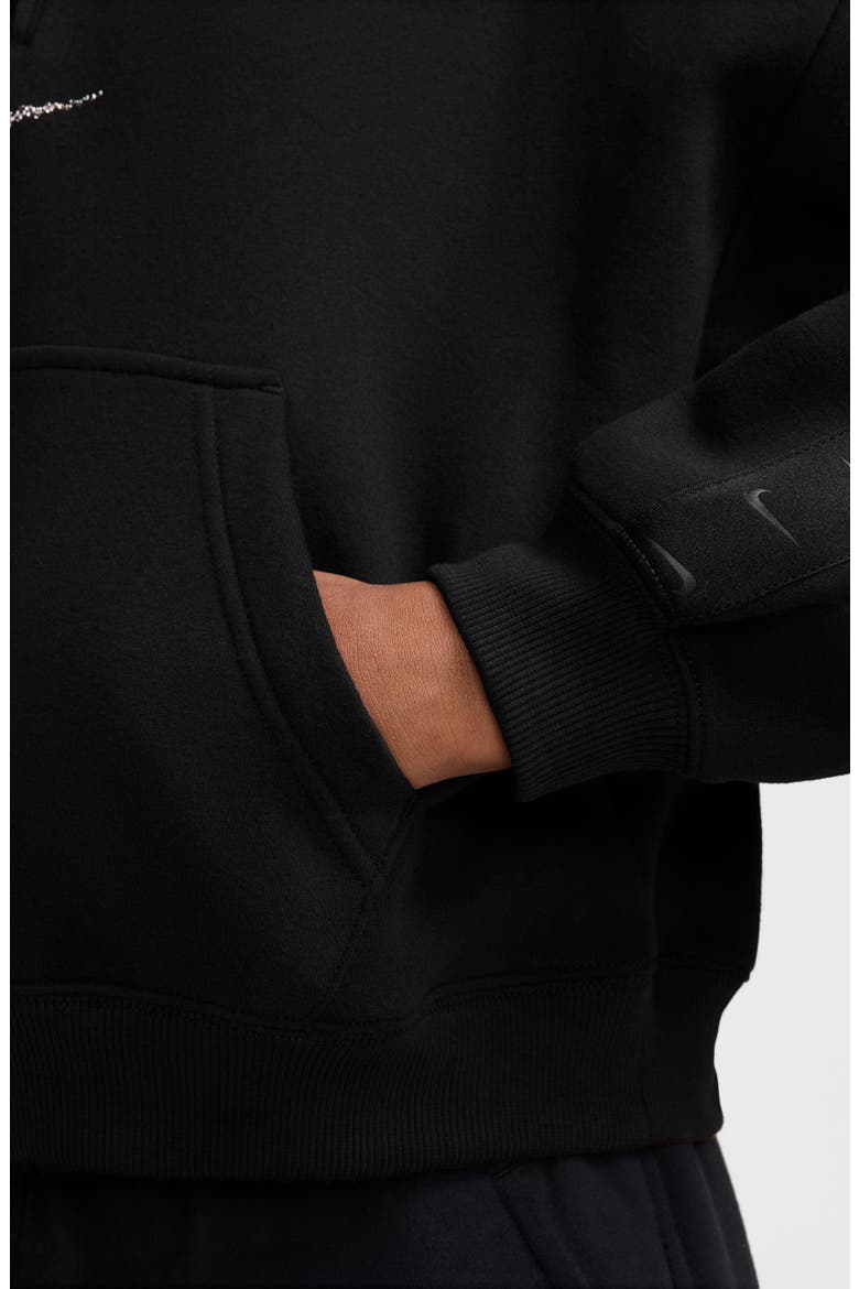Kids' Sportswear Studio Fleece Quarter Zip Sweatshirt, Alternate, color, 010 BLACK