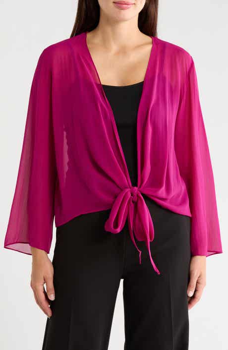 Tie Front Silk Jacket
