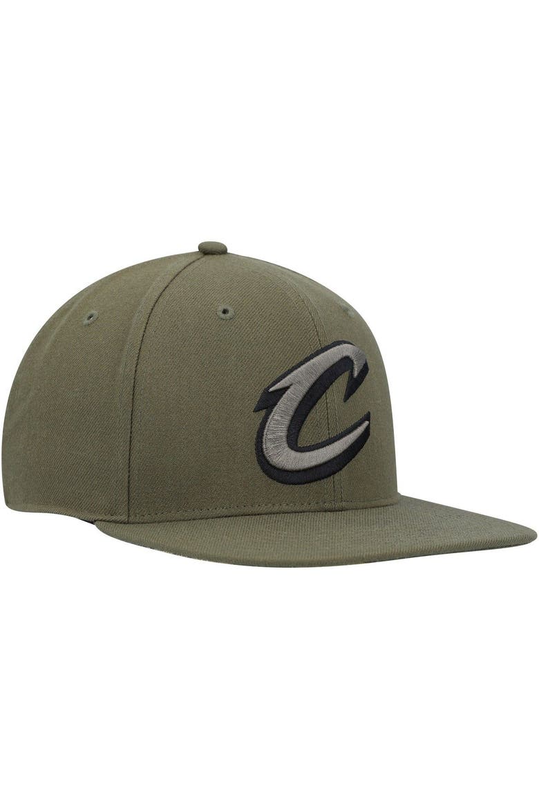 Men's '47 Olive Cleveland Cavaliers Ballpark Camo Captain Snapback Hat, Alternate, color, Olive