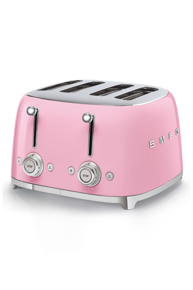 '50s Retro Style 4-Slice Toaster, Main, color, PINK