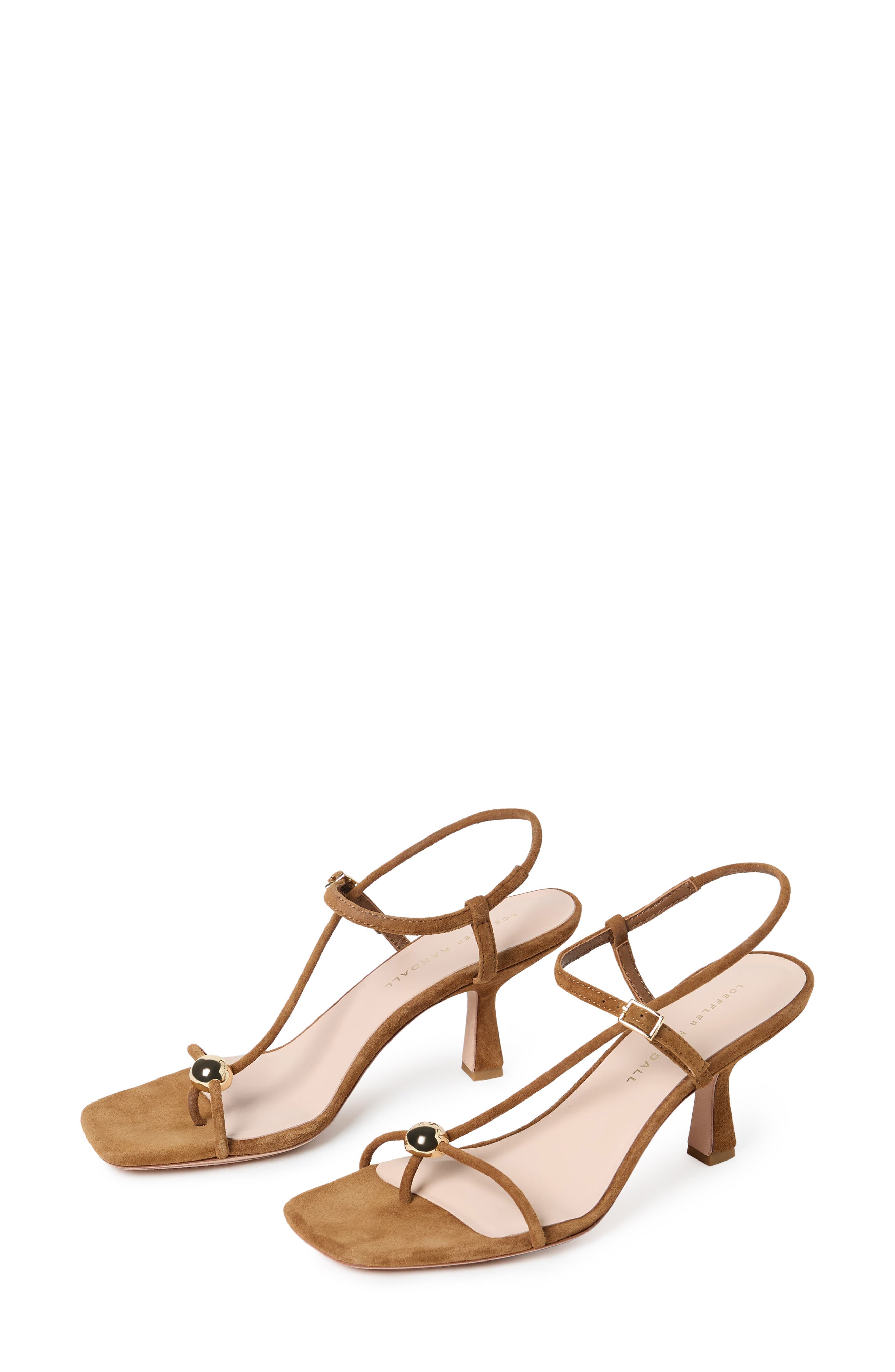 Loeffler Randall Triana Strappy Leather Sandal, Alternate, color, Cacao