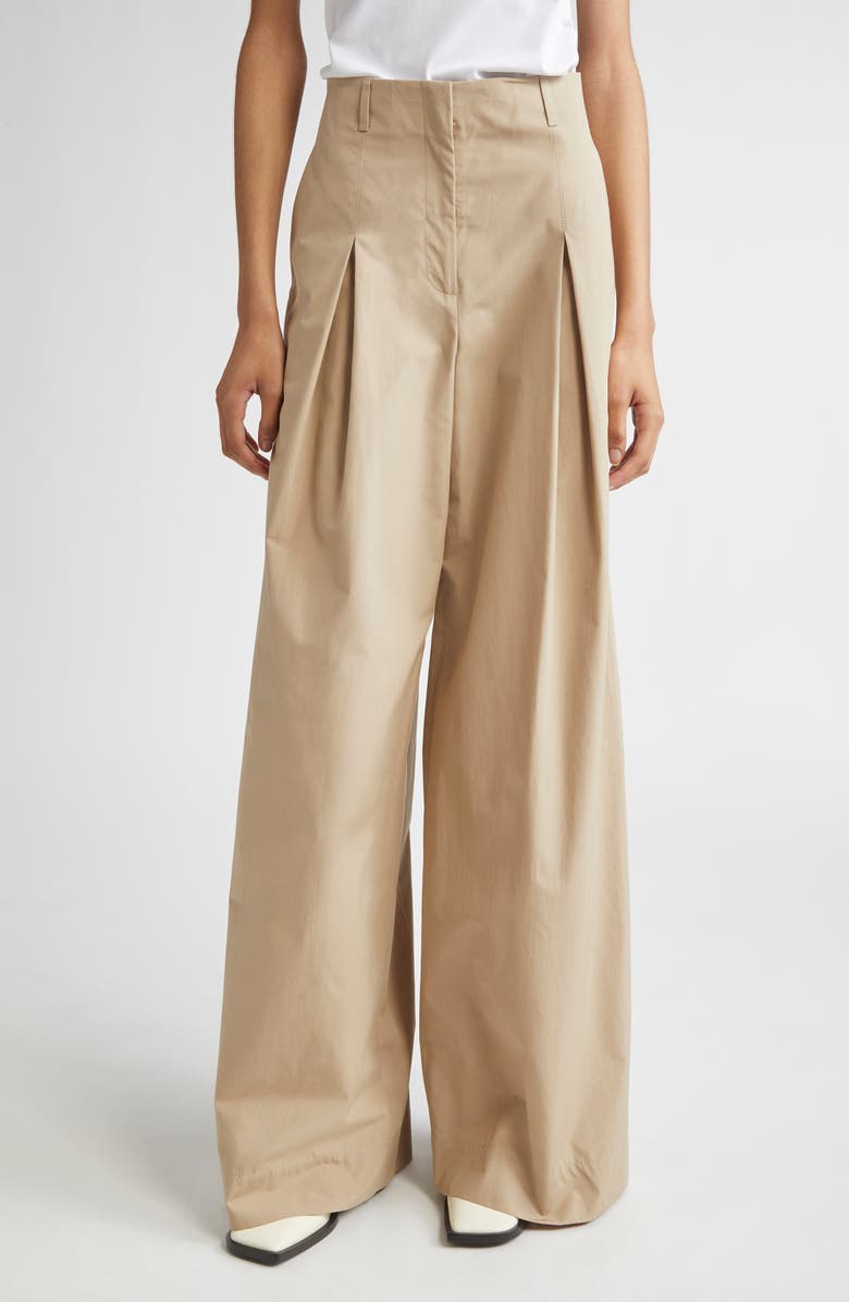 Lafayette 148 New York Warren Inverted Pleat Wide Leg Pants, Main, color, Clay