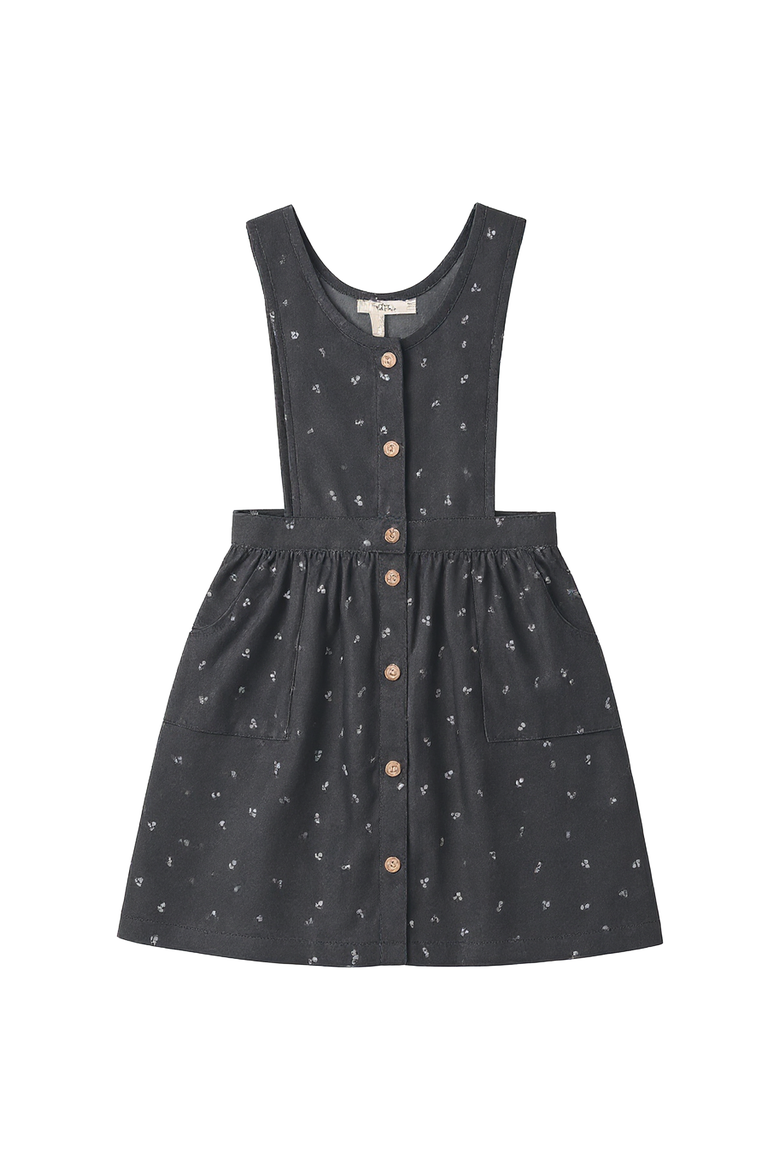 Cherry Woven Denim Jumper - Girls, Alternate, color, Dark Grey