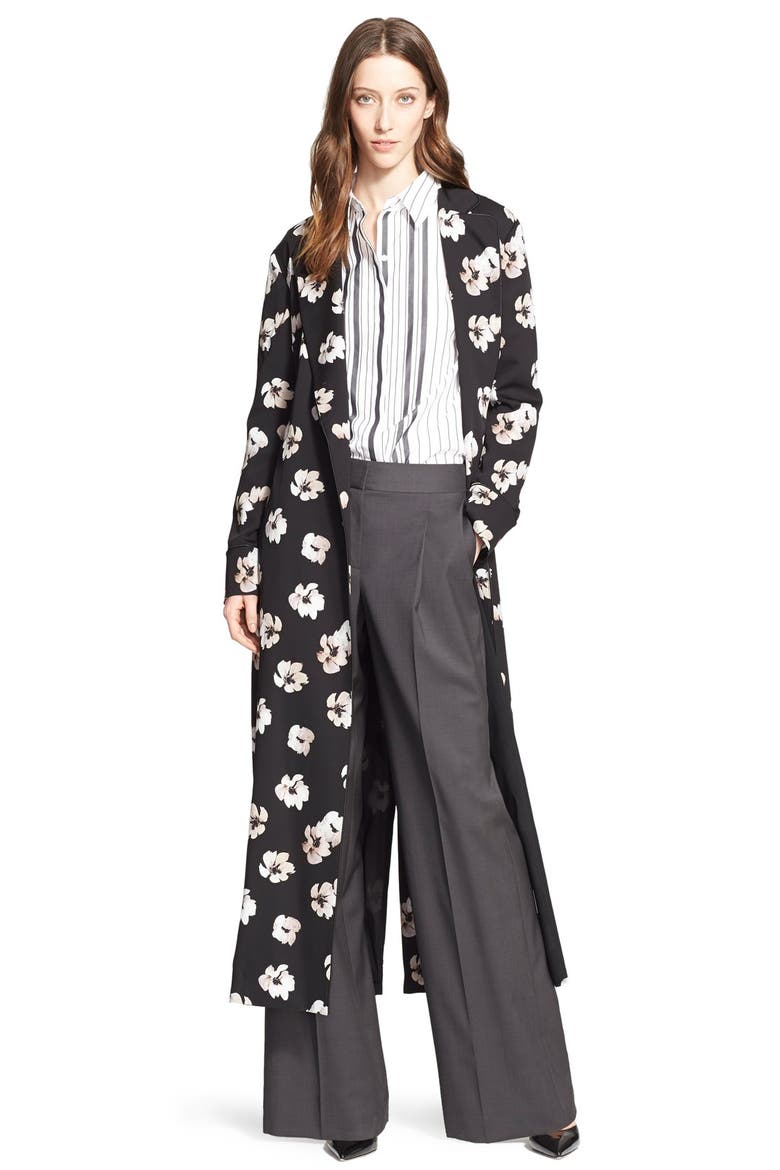 Wide Leg Wool Suiting Trousers, Alternate, color, GREY PHANTOM