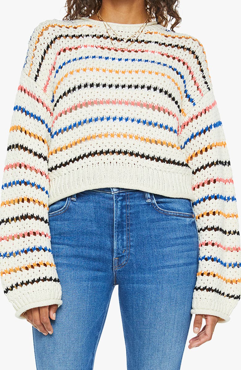 MOTHER The Bell Sleeve Roll Neck Sweater, Main, color, She Sells Seashells