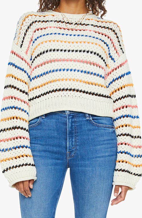 Mother Womens She Sells Seashells The Bell Sleeve Striped Cotton-knit Jumper In Multi