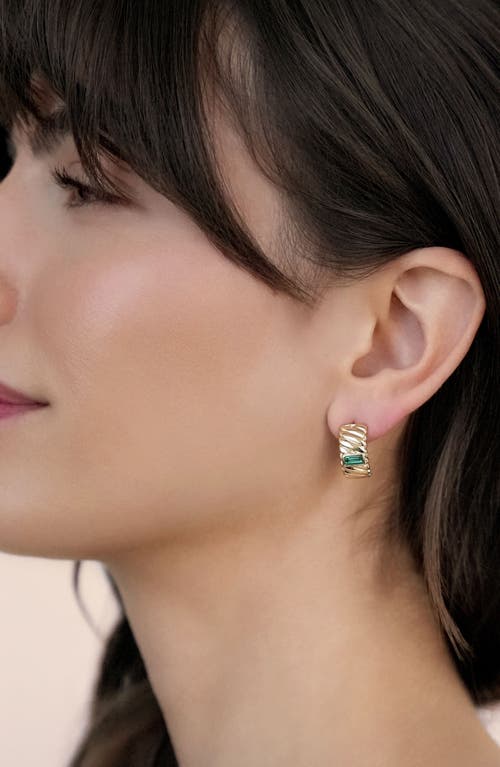 Ettika Baguette Crystal Hoop Earrings In Gold