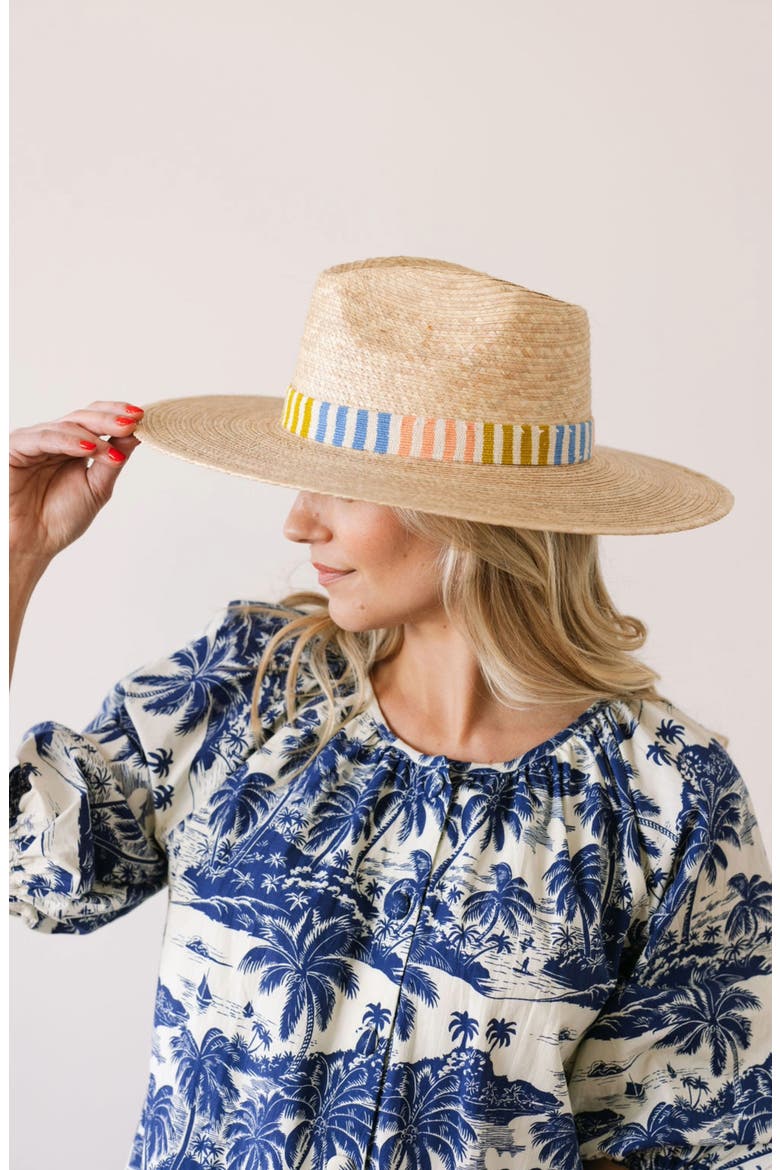 Colorful Dreamer Palm Straw Hat, Alternate, color, NATURAL MULTI