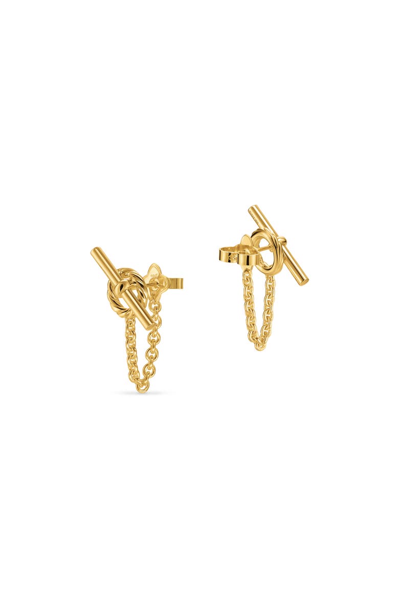 Mercer® Bold Toggle Stud Earrings in 18K Yellow Gold, 50.4mm, Alternate, color, GOLD