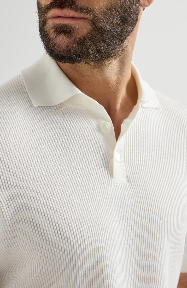Brunello Cucinelli Rib knit polo, Alternate, color, Panama