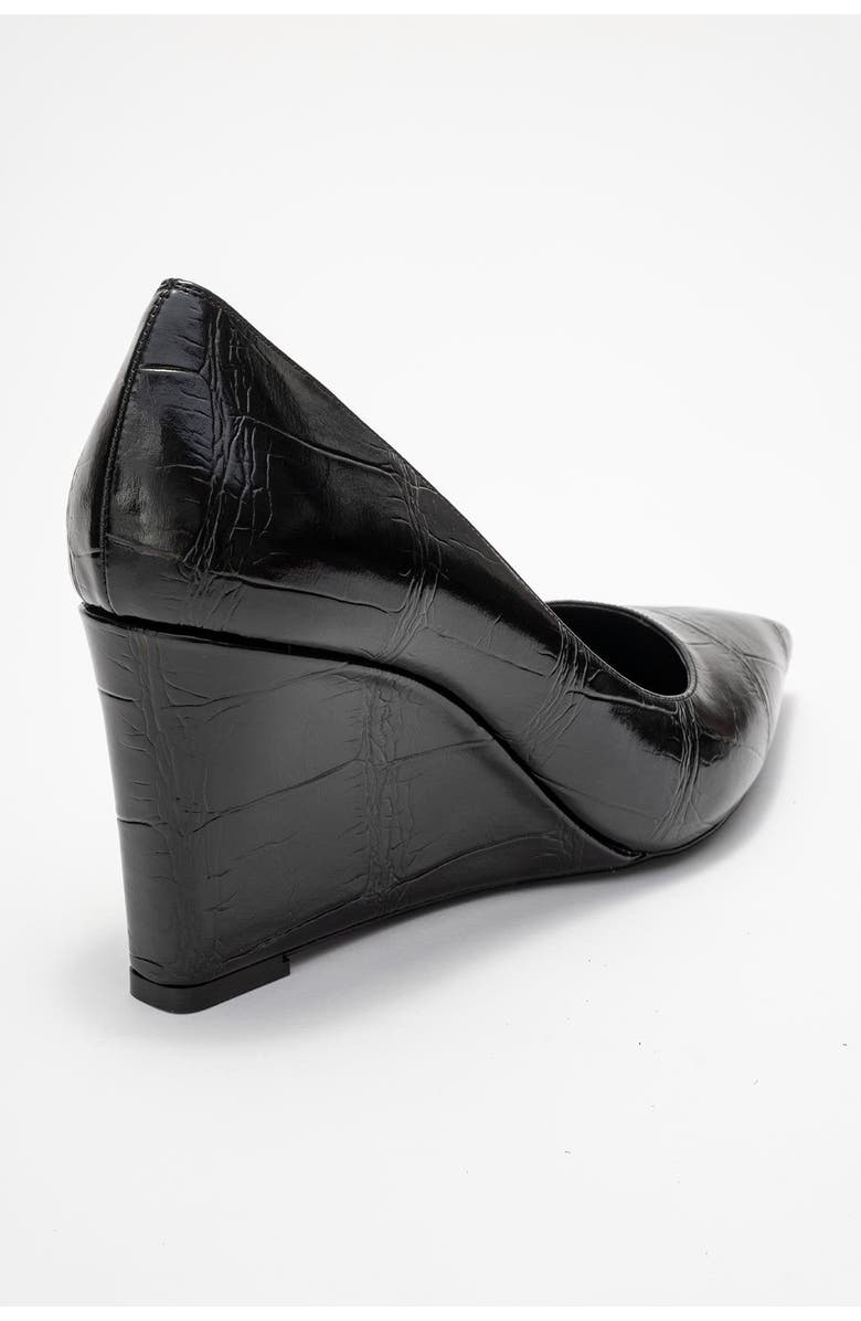 Prologue Shoes Puera Pointed Toe Wedge Pump, Alternate, color, Black Printed