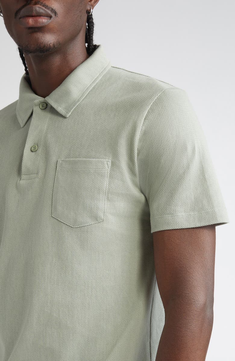 Sunspel Riviera Cotton Piqué Polo, Alternate, color, Pastel Green