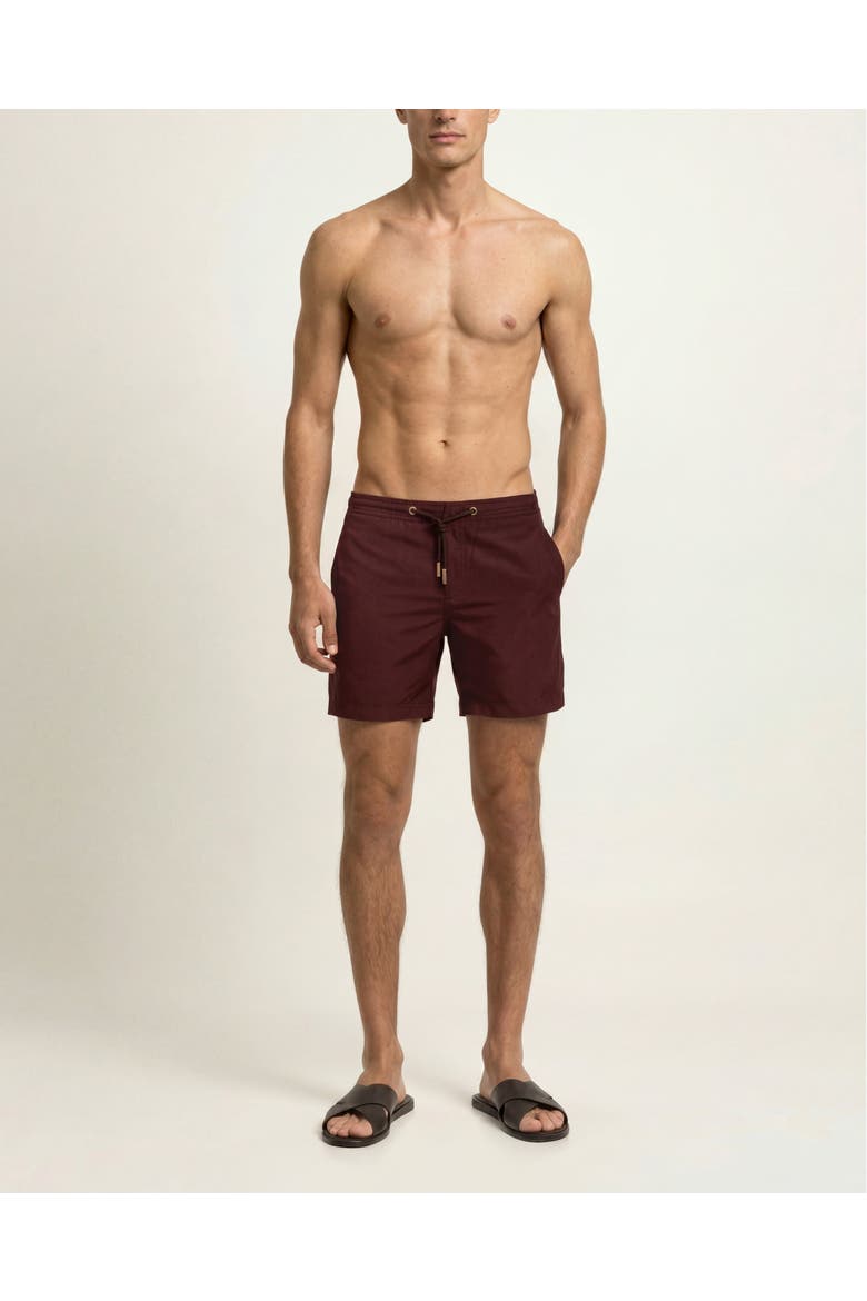 Bulldog Drawcord Mid-Length Lightweight Drawcord Swim Shorts, Main, color, Pecan