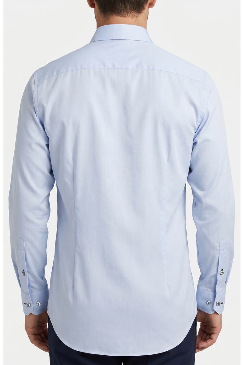 Stretch Cotton Long Sleeve Button Up Shirt, Alternate, color, LT BLUE