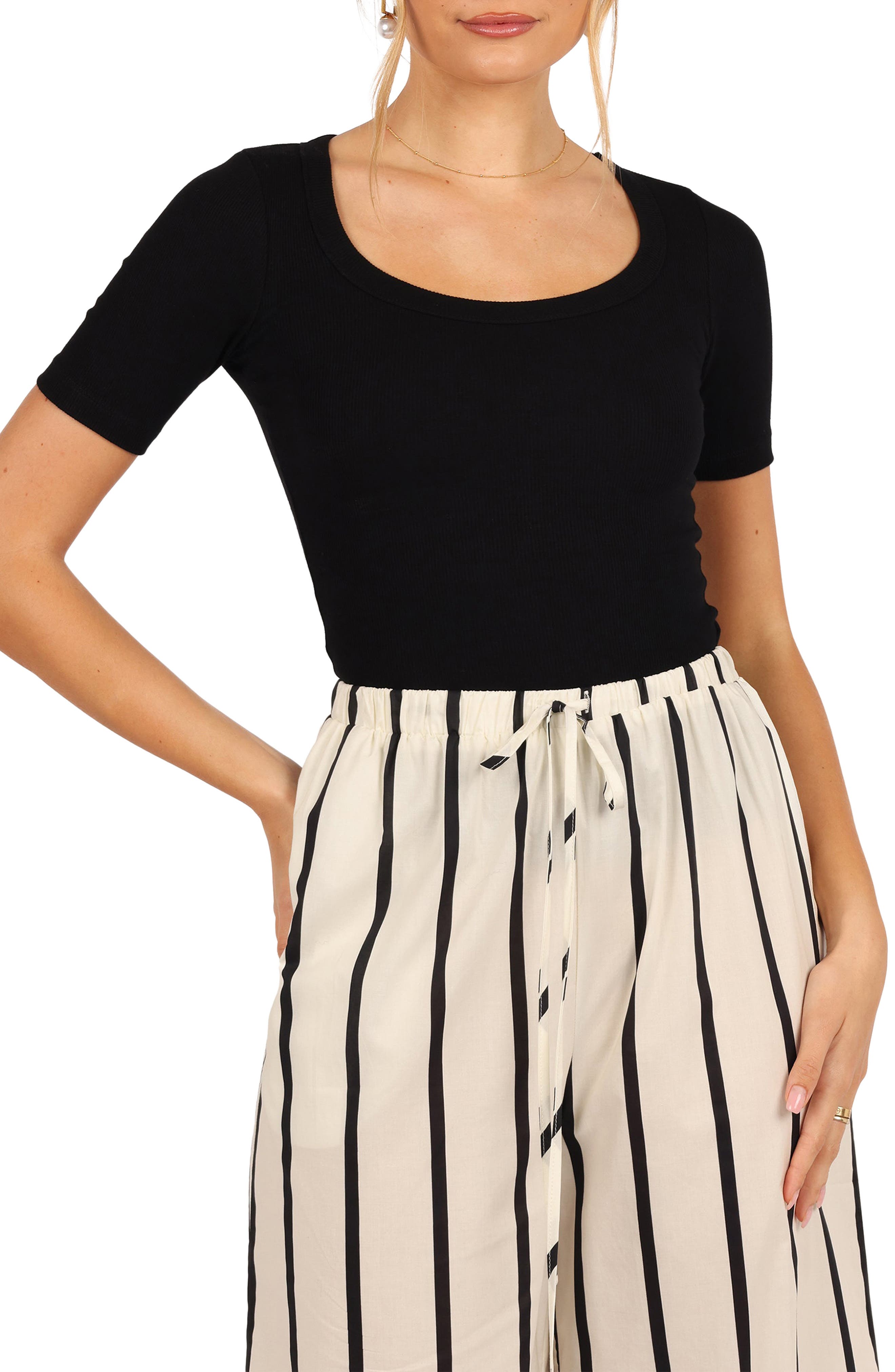 Petal & Pup Solene Knit Top in Black 