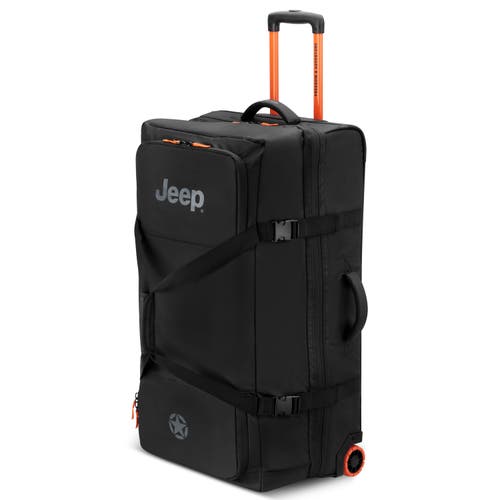 JEEP JS005A 31 Inch Two Wheel Rolling Travel Duffle Bag in Black 