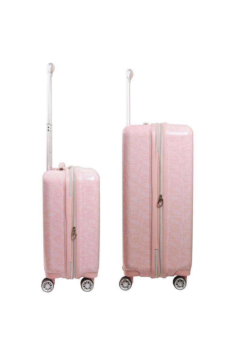 Hello Kitty Pose All Over Print 2 pc set Hard-sided spinner Luggage in 29 and 21 inch, Alternate, color, Pink