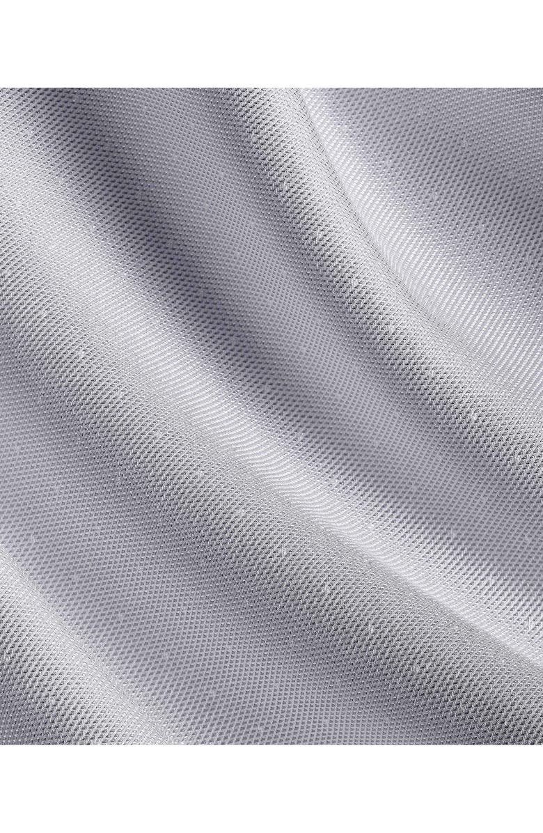 David Donahue Trim Fit Pin Dot Light Grey Cotton & Silk Dobby Dress Shirt, Alternate, color, Pearl