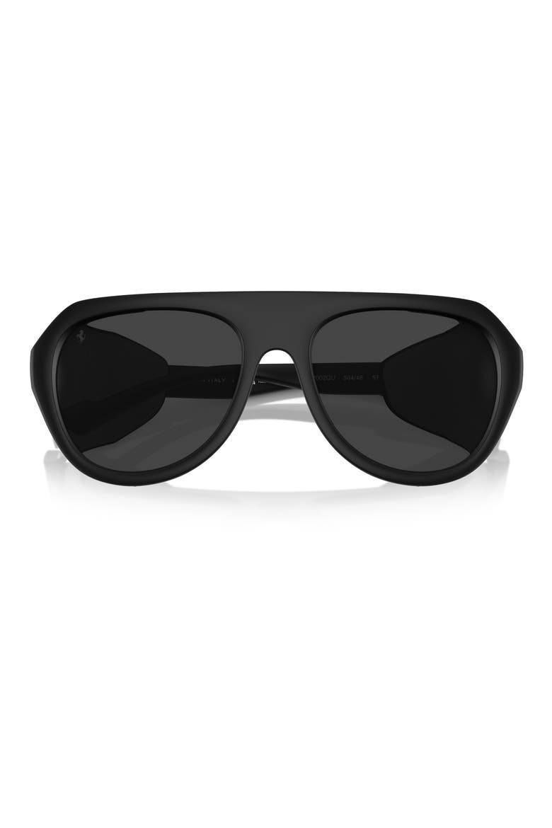 57mm Polarized Pilot Sunglasses, Alternate, color, MATTE BLACK / GREY POLAR