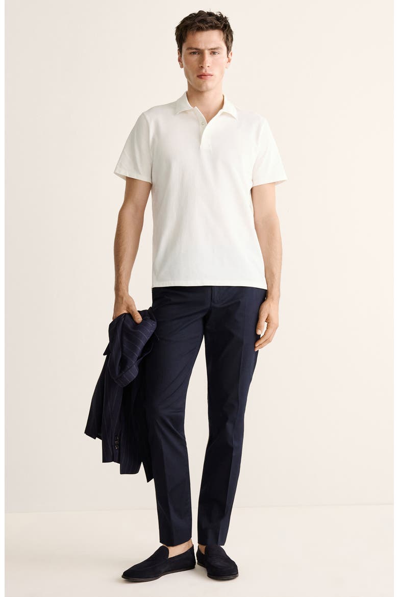 Solid Fine Knit Cotton Polo, Alternate, color, OFF WHITE