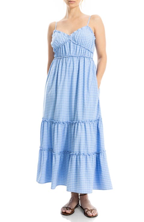 Gingham Spaghetti Strap Maxi Dress