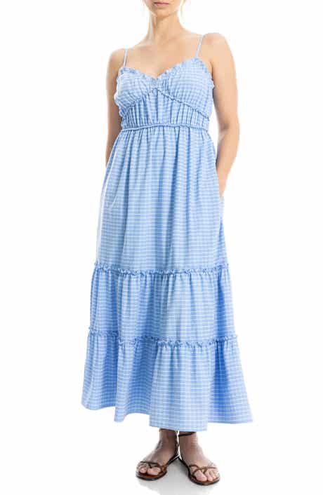 Gingham Spaghetti Strap Maxi Dress
