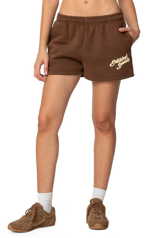Edikted So Sporty Sweat Shorts In Brown