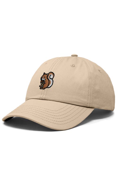 Dalix Squirrel Embroidered Outdoor Cap In Khaki