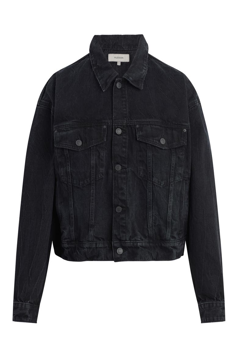 Brea Swing Trucker Jacket, Alternate, color, BLACK THUNDER