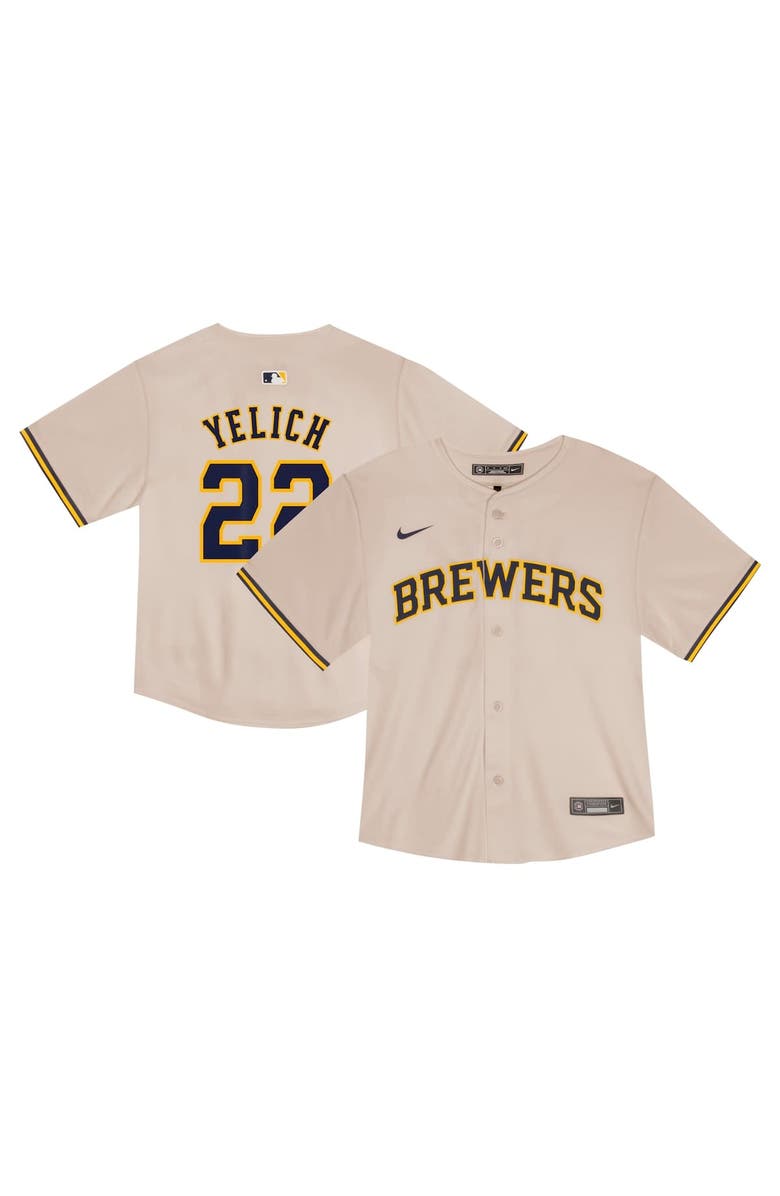 Nike Toddler Nike Christian Yelich Cream Milwaukee Brewers Home Game Jersey, Alternate, color, Cream