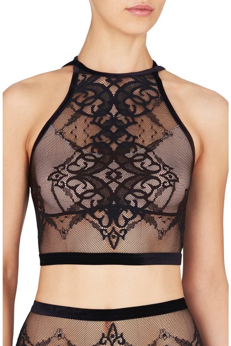 Narcissus Crop Top, Main, color, CAVIAR