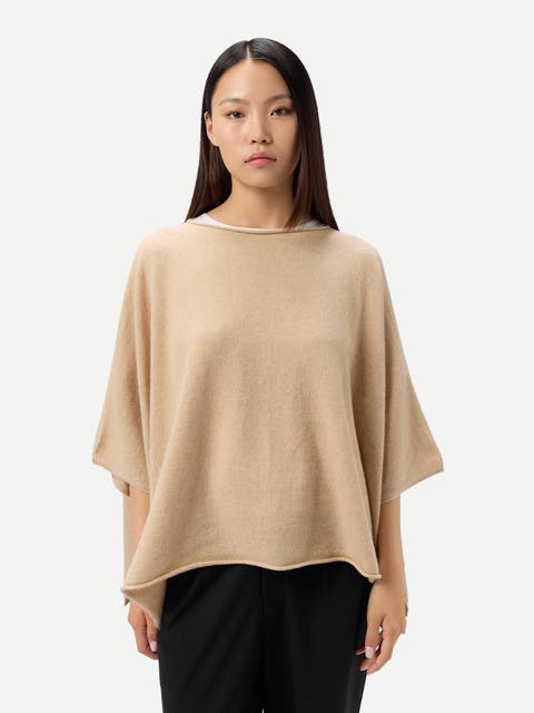 Timeless Boat Neck Cashmere Poncho
