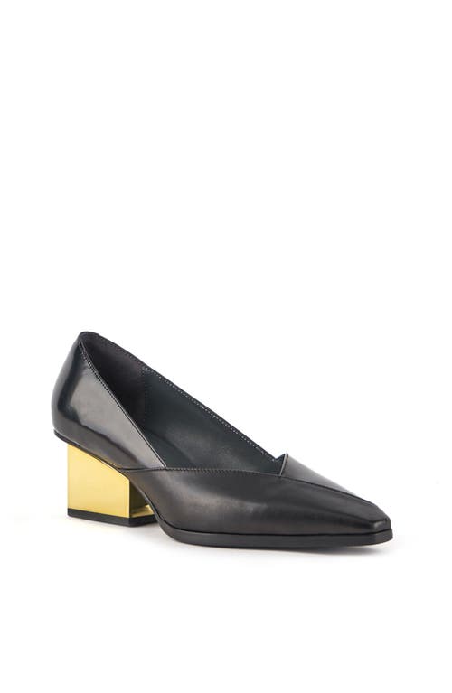 United Nude Layer Raila Pump In Black + Gold