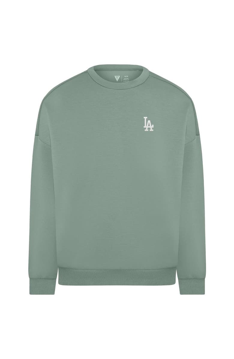 LEVELWEAR Women's Levelwear Sage Green Los Angeles Dodgers Luxe Signature Tri-Blend Pullover Sweatshirt, Alternate, color, Sage Green
