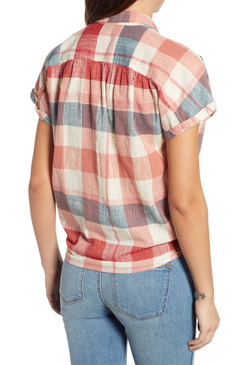 Plaid Short Sleeve Shirt, Alternate, color, RED MULTI