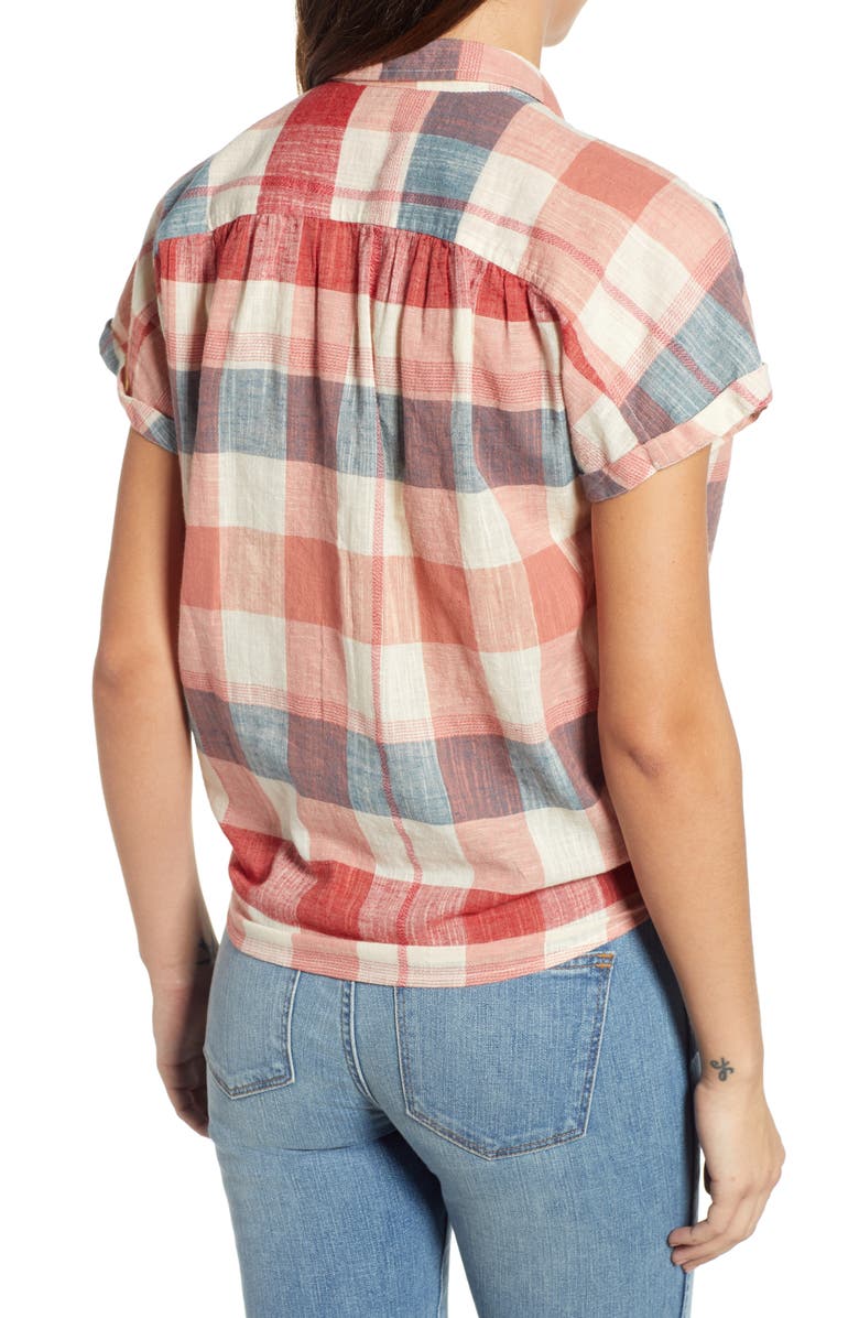 Lucky Brand Plaid Short Sleeve Shirt, Alternate, color, 