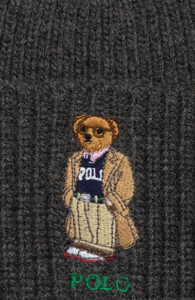 Polo Ralph Lauren Polo Bear Beanie, Alternate, color, Barclay Heather